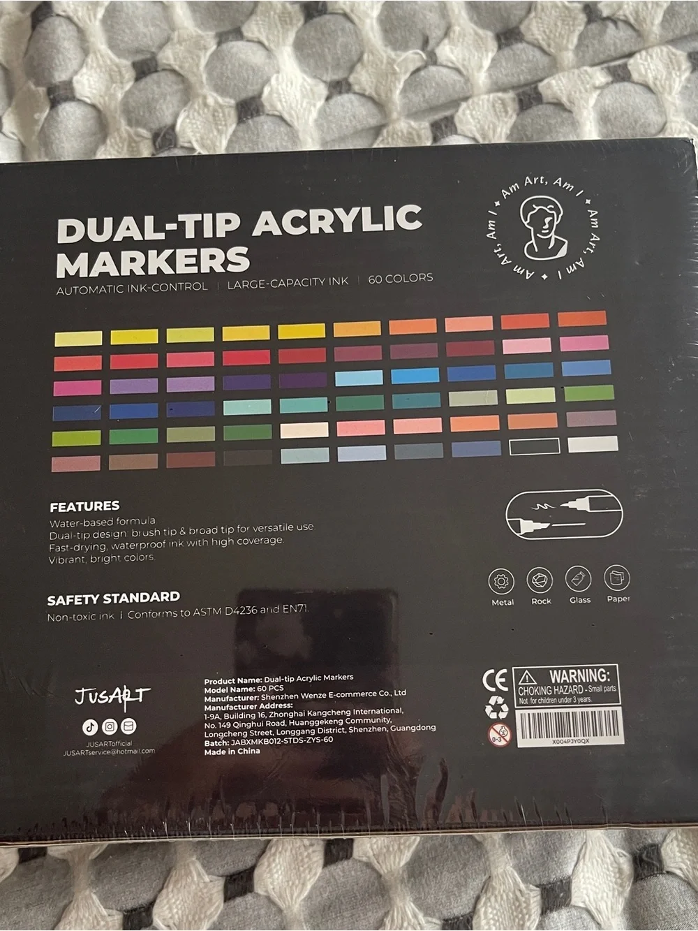 NEW JusArt 60 Dual Tip Acrylic Marker Set